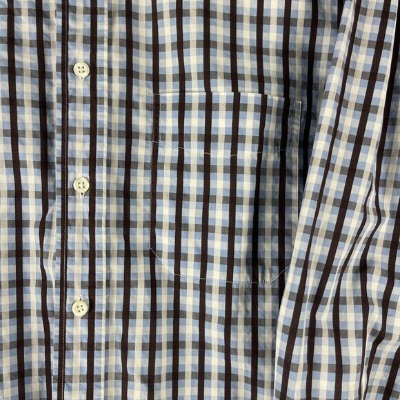 Billy Reid Shirt Mens Medium Plaid Button Up Cotton Italy Made Retro Hipster - Picture 7 of 14